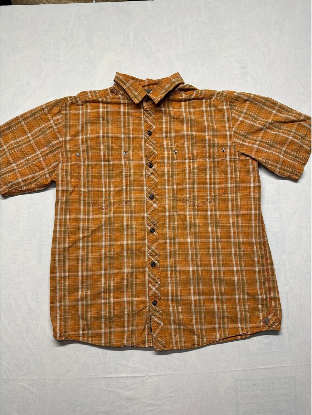 REI Co-op Men's Short-Sleeve Plaid Hiking Button-Up Shirt - Size Large - EUC